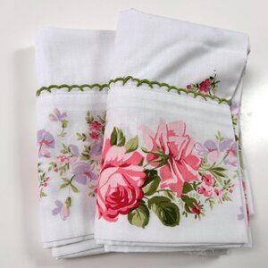 Vintage Mairvelaire by Springmaid Pillowcases Set of 2 Pink Roses Floral Cottage